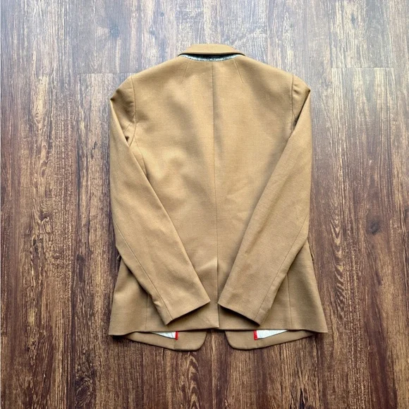 J Crew Women’s Camel Brown Stand Collar Regent Wool Blazer Jacket - Size 2 - Picture 4 of 9